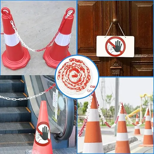 Yellow Weatherproof High Visibility Plastic Safety Chain for Roadway Barrier