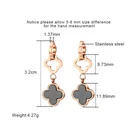 Rose Gold Stud Earring Earrings Black Enamel Rose Gold Jewelry Findings Stainless Steel Safety Pin Fashion Stud Earring