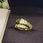 Gold Ring Rings NAKAMURA Luxury Gold Plated Peculiar Snake Ring Silver Zircon Stone Finger Ring For Ladies
