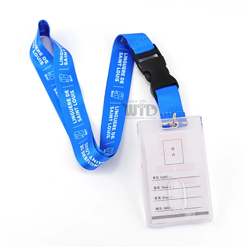 product customizable polyester nylon id card badge holder lanyard personalized neck strap hook accessory for teacher staff sports event-6