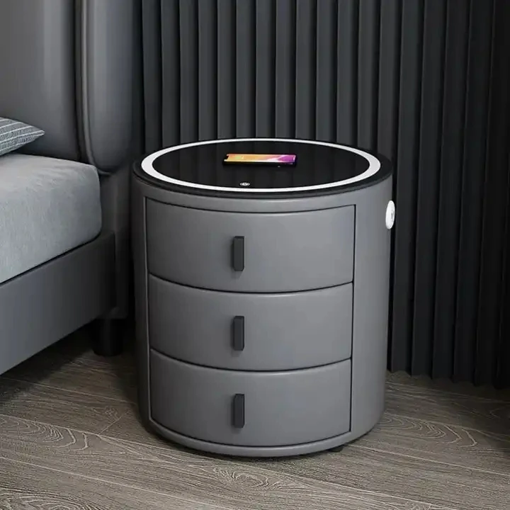 Smart Furniture Multiple Function Speaker USB Charging Ports Bedside Table Nightstand Wireless Charging