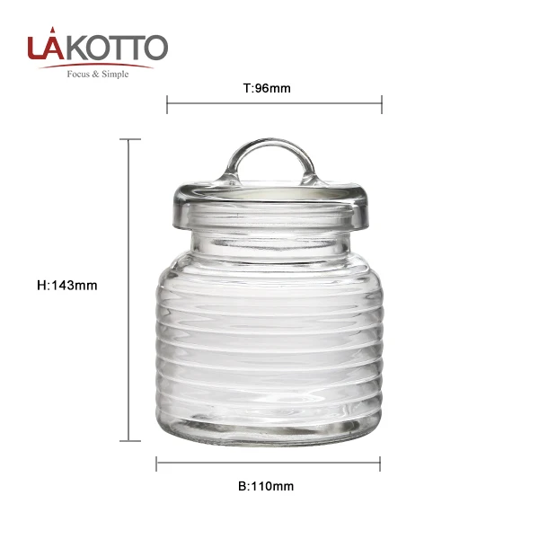 Storage jar Food glass jar container for packaging honey jelly with glass lid glass containers for honey