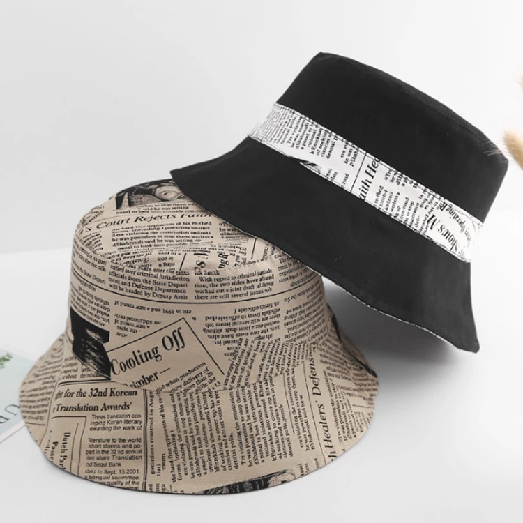 Periódico Impresión Sombrero Para Hombres Y Mujeres Plegable Aire Libre Sombreros De Sol Vintage Pescador Gorras - Buy De Sombrero Divertido Sombrero De Cubo De Impreso Sombreros De Cubo