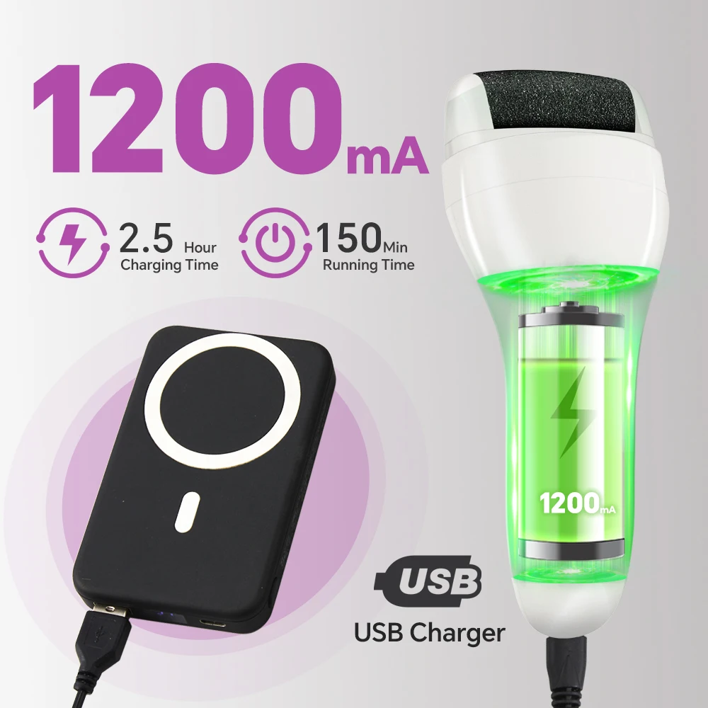 High-Efficiency Electric Foot Grinder Smoother New Model Rechargeable Callus Eliminator Scraper File for Foot Callus Removal factory