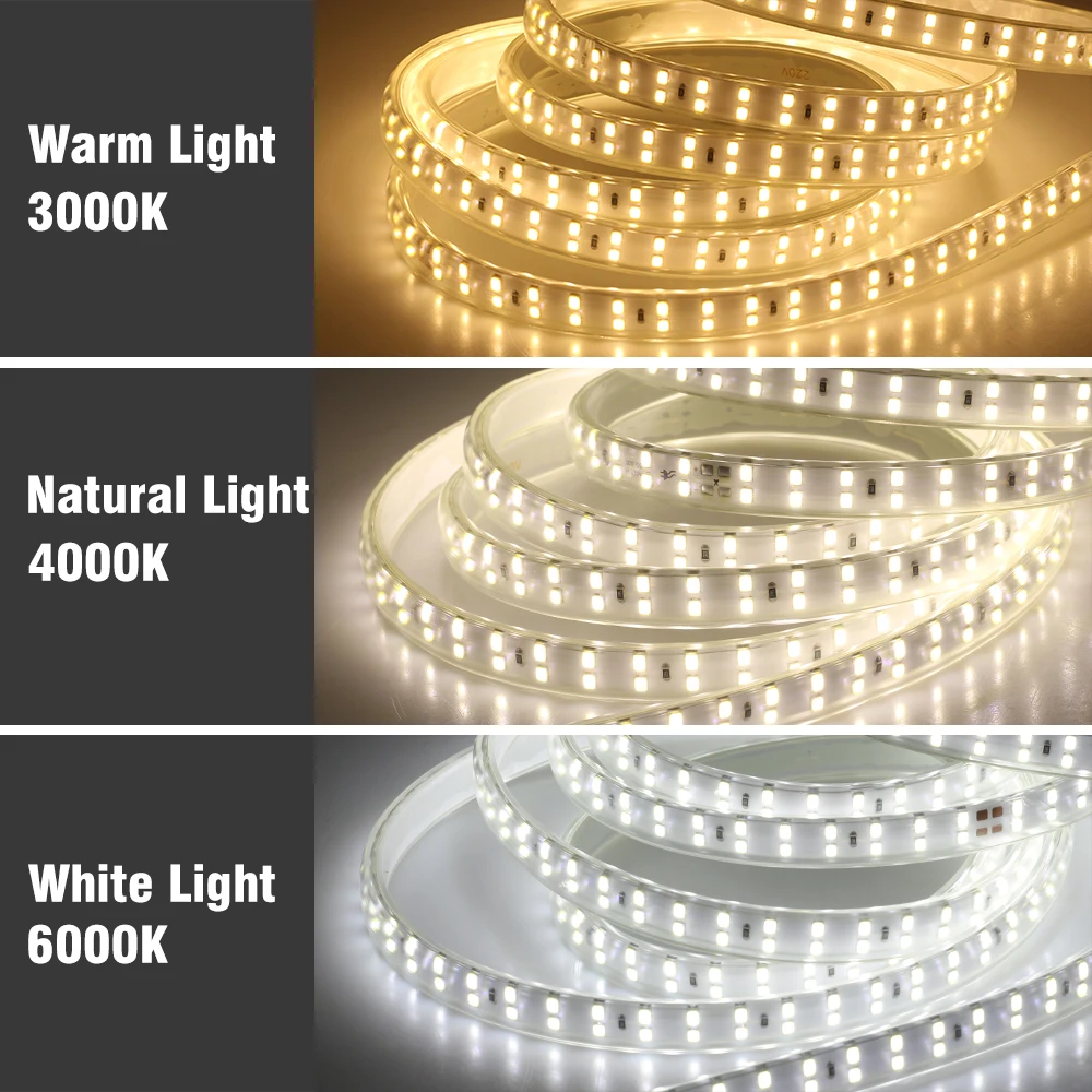 Manufacturers cheap wholesale 220V double row lamp bead LED Flexible lamp SMD2835 180led /m 1-15M 3000K 4000K 6000K