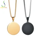 Pendant Customized DIY Round Pendant Stainless Steel Necklaces For Men Women Custom Design Jewelry