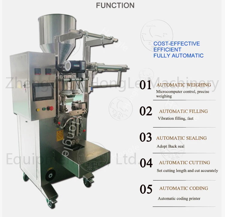 Automatic Vertical Poultry Food Snack Granular Salt Sugar Dating Grain Bean Fish Pellet Processing Packing Machine details