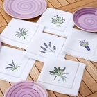 Hot Sale Linen Cotton Embroidery Fancy Wedding Table Napkins