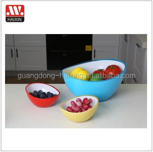 Haixing Plastic Salad Bowl Multi Color Tableware Large Fruit Bowl Mixing Serving Bowls