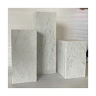 White Marble White Natural Carrara White Marble Home Furniture Side Table Marble Stone Plinth For Living Room