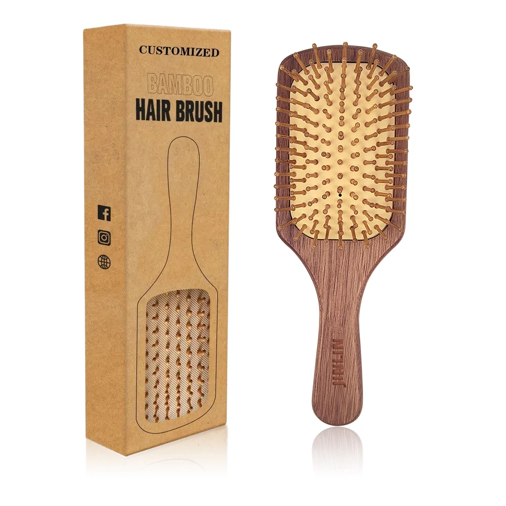 Classic Magic Soft Lady Head Dry Massage Bamboo Hairbrush Wave Hair