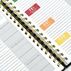 Planner 2021 Free Sample Custom Design Flowery Cover Gold Corner Spiral Undated Stationery 2021 2022 Day Planners