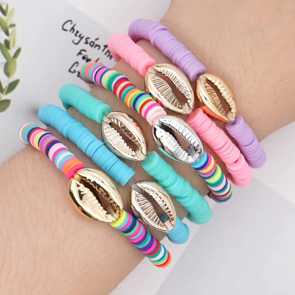 Stretchable seashell bracelet