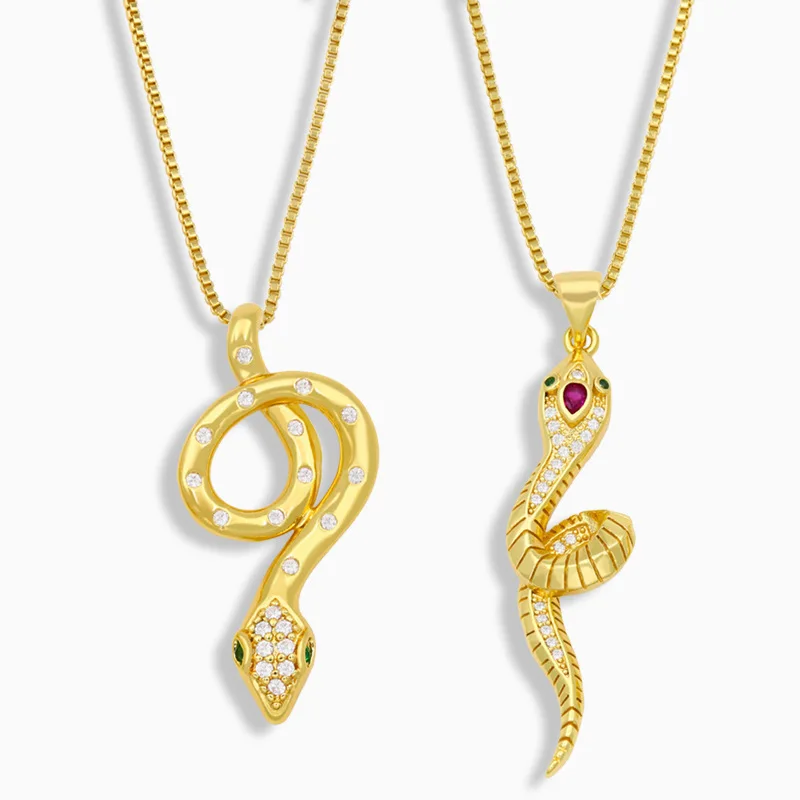 Chain Snake Pendant Necklace 