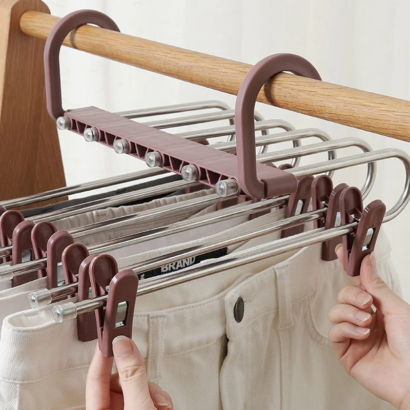 Wardrobe Clothes Hanging Multilayer Laundry Space Magical Pants Closet Rack Folding Cloth Hanger