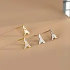 Earring Cz Earrings Wholesale Eiffel Tower Design 925 Sterling Silver Stud Earring CZ Jewelry Earrings Women