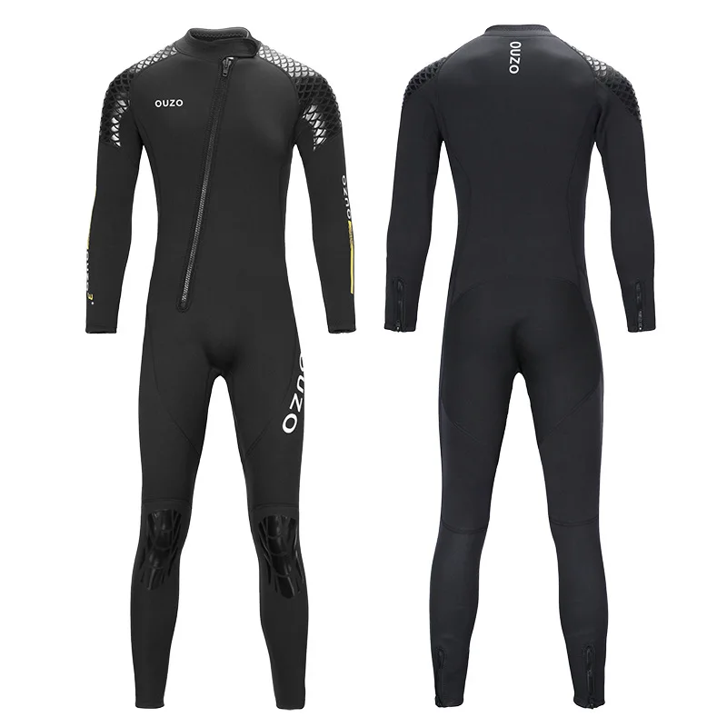 3mm Neoprene Custom Logo Front Zip One Piece Long Sleeve Uv Protection Men Surfing Dive Wetsuit