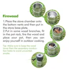 Camp Camping Stove Stainless Steel Backpacking Stove Portable Wood Burning Stoves For Picnic BBQ Camp Hiking With Gril
