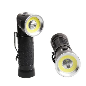 90 Degree Foldable Flashlight Portable Handheld Cob Red Led Torch Light With Magnetic Base