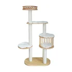 Tree Luxury Heavy Cat Tree Wooden Basket With Pad Condo