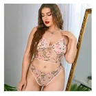 Sexy Plus Size Sexy Floral Women Underwear Sets Big And Tall Embroidered Sexy Lingerie