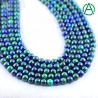 Beads ArthuGem 4mm/6mm/8mm/10mm Natural Round Azurite Malachite Loose Beads For Jewelry Making
