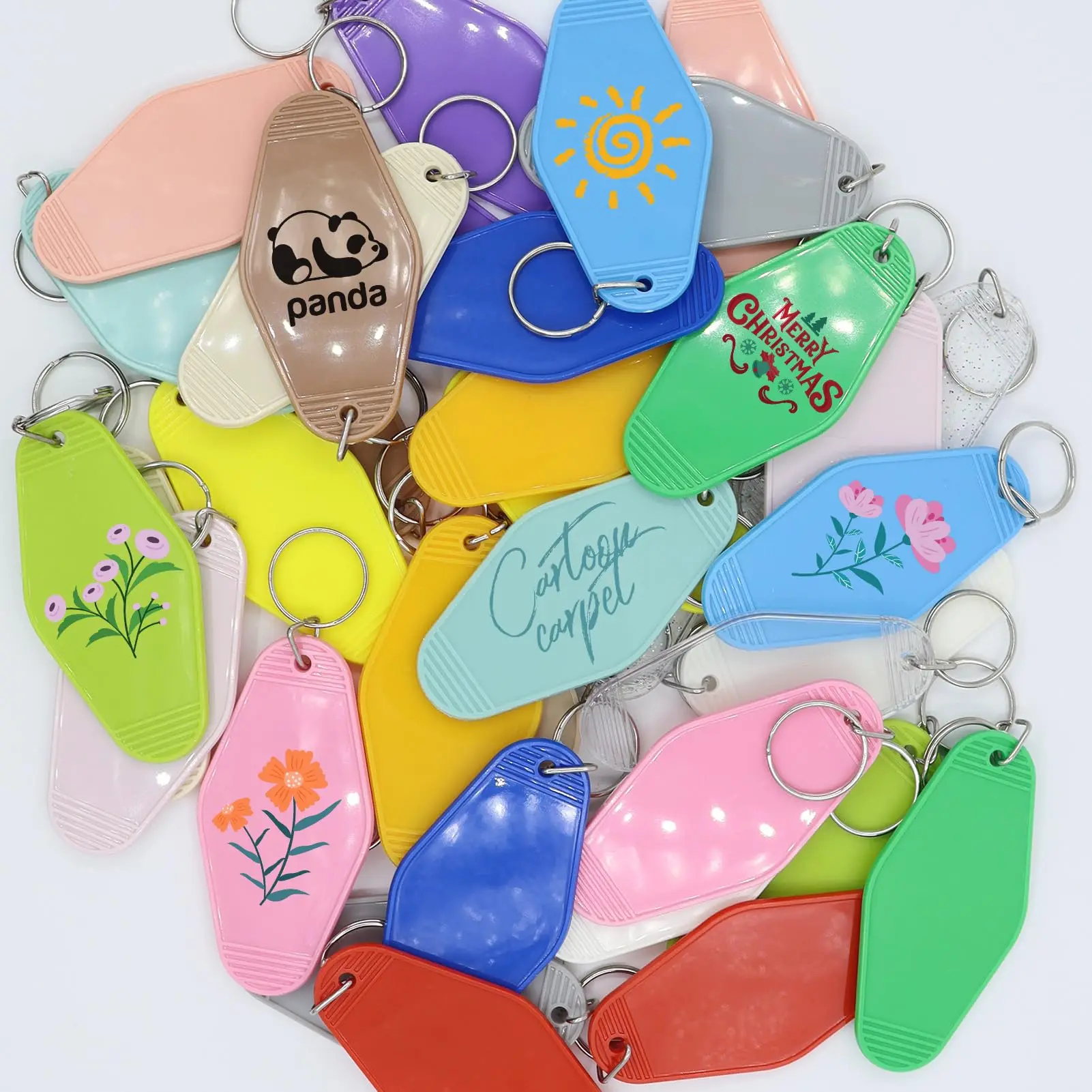 Custom Retro Motel Key Chain Motel Key Tag Customized Design Double Sides Printing Hotel Keychain factory