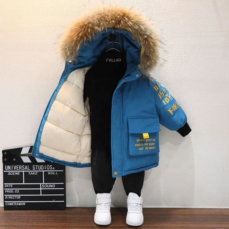 CREATMO US Boy's Winter Parka Water Resistant Hooded Puffer Fleece Lined Jackets Coats