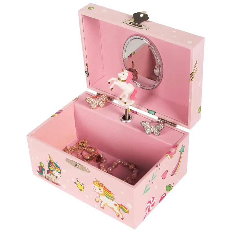 Ever Bright Wholesale Custom wonderful color small 5 inch Jewelry Music Box For Baby Girls Gifts