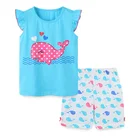 cute summer kids girls clothing set two piece shorts pant set