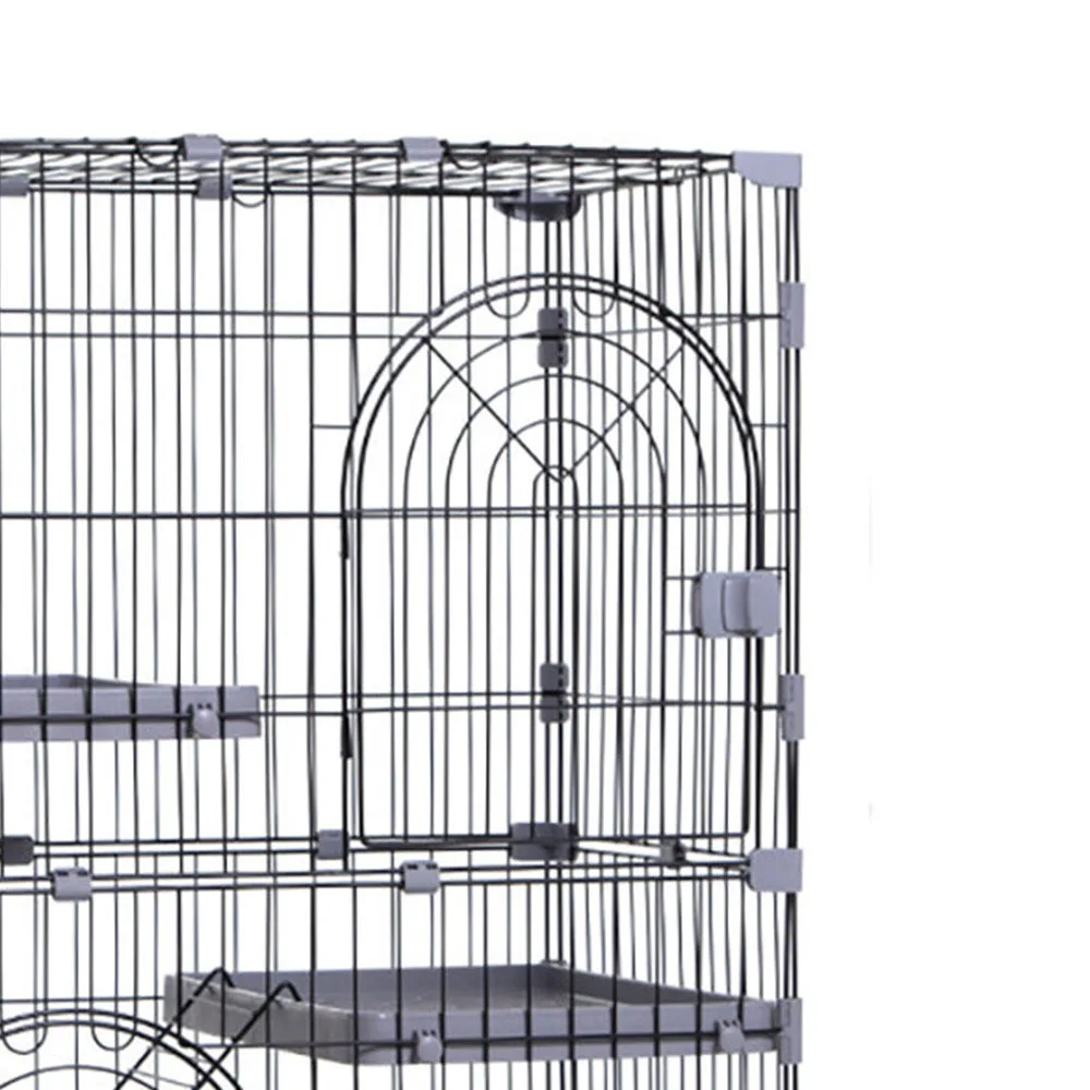 safe & reliable steel wire cat cage in grey colour