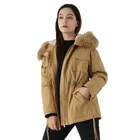 Outerwear 2021 Fall Winter Ladies Outer Pure Color Drawstring Slim Jacket Women's Outerwear Supplier