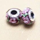 Glass Beads Round Bead Flower Glass Beads Round Diy Big Hole European Loose Bead For Charms Bracelet Jewelry Making