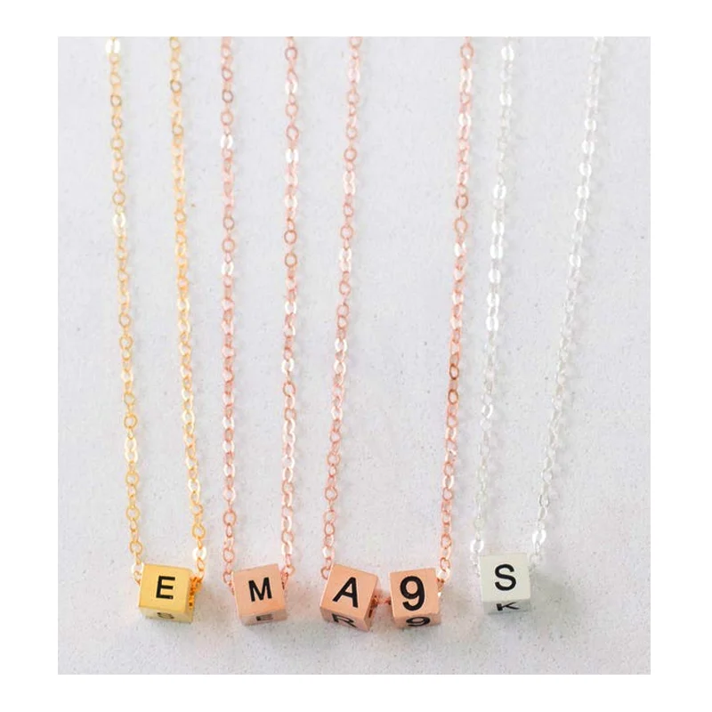 letter cube necklace