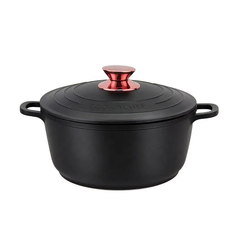 11pcs New Design Die-casting Non stick Aluminum Cookware Sets Soup Pot with Frying Pan for Kitchen