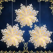 Nicro Multi Style Christmas Home Decoration LED Star Snowflake Paper Lantern Merry Christmas Supplies Hanging Paper Lamp