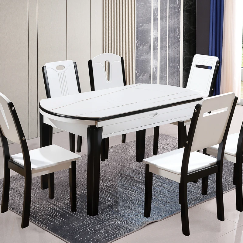 6 seater white dining table and chairs