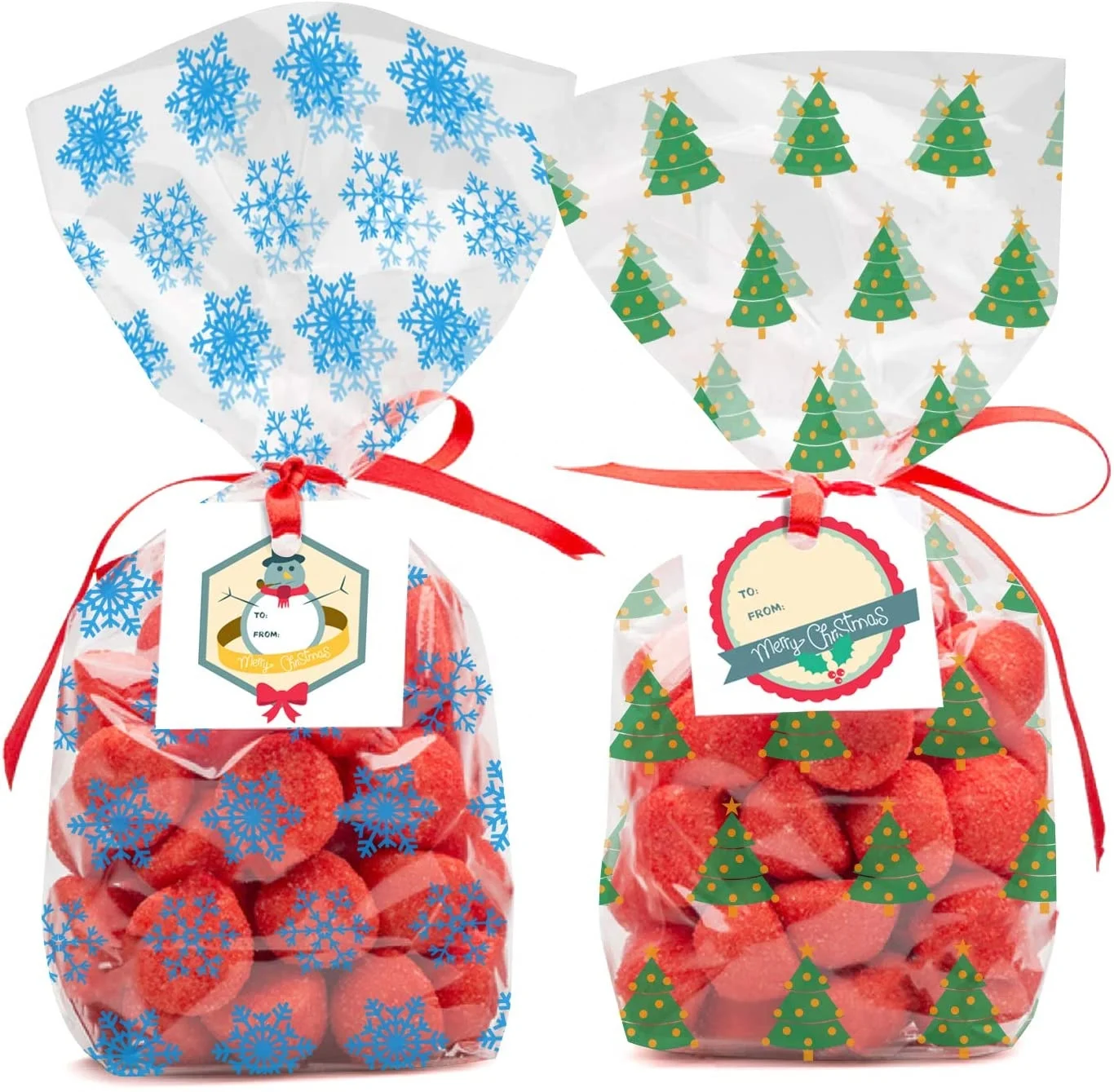 christmas popcorn treat bags