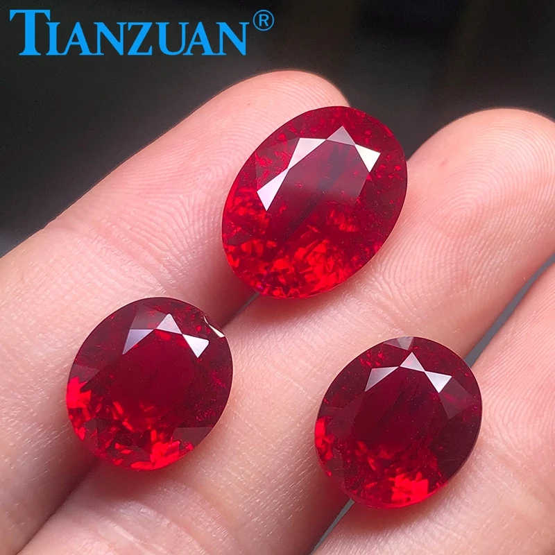 NATURAL 5x3 MM FACETED OVAL PIGEON BLOOD INDIAN RUBY  US SELLER 