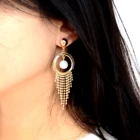 Pearl HOT Selling New Arrival Gold Plated Jewelry Pearl Tassel Drop Earrings For Women
