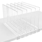 6 Pack Clear Acrylic Closet Home Use Acrylic Closet Wardrobe Shelf Bookcase Divider Baffle