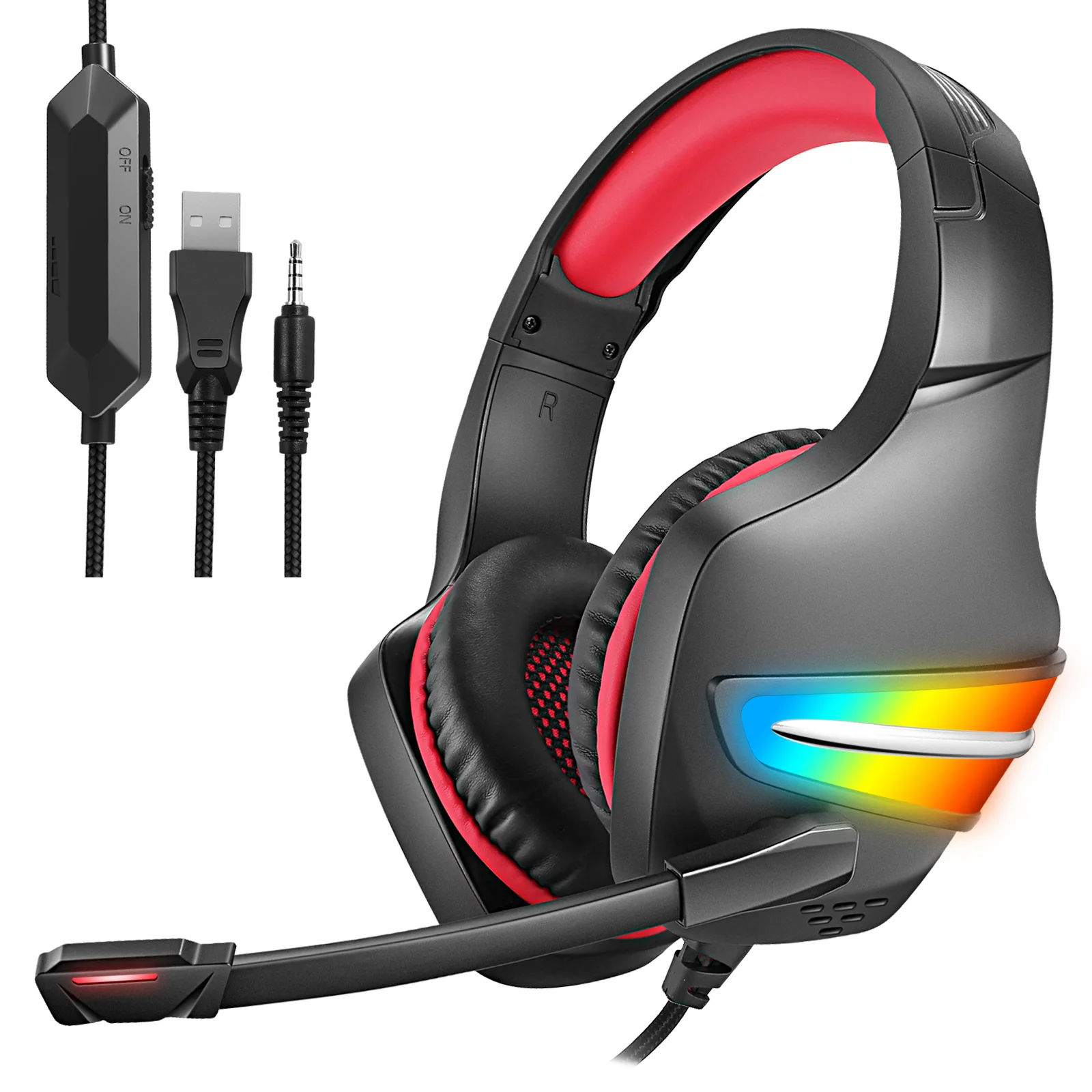 Red J6 7.1 Surround Computer Gaming 