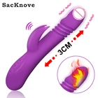 Sex SacKnove Heating Telescopic Clitoris G Spot Rabbit Vibrator Sex Toys For Women
