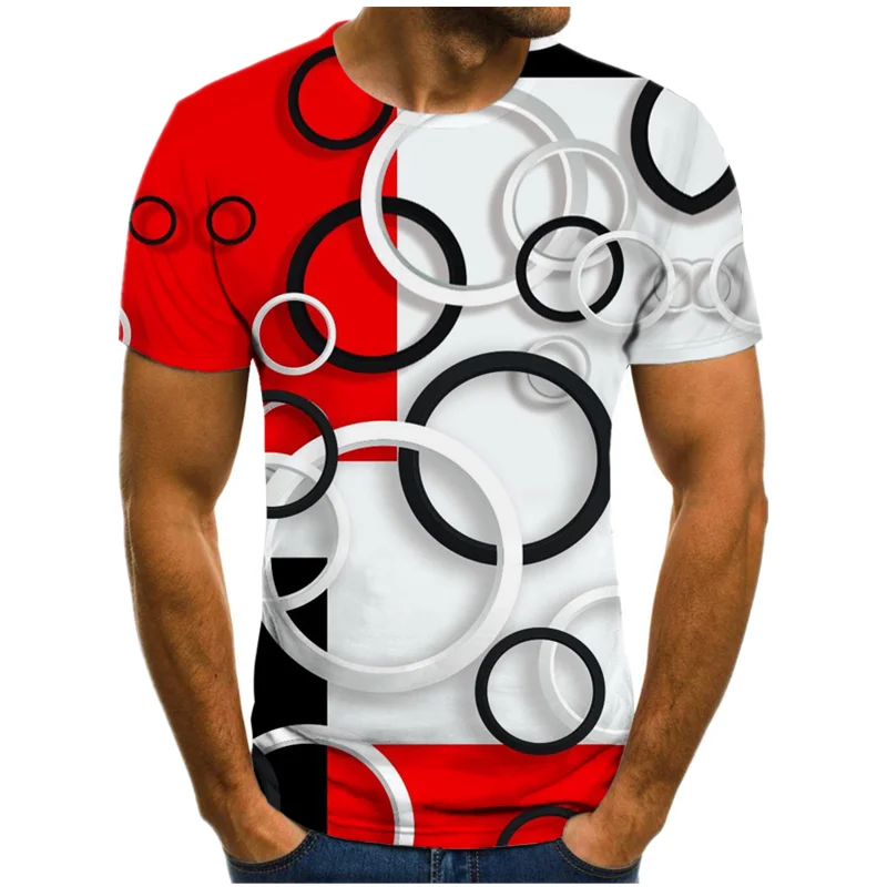 WHLTX Impression Numérique 3D Ours Mode T-Shirt Col Rond Occasionnel Confortable Homme Manches Courtes 