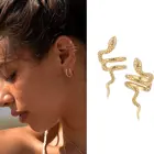 Earrings Fashion Stainless Steel Gold Plated Snake Clip On Earrings Jewelry Custom Ear Clip Earrings