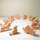 Craft Wooden Art Decoration Solid Wood Zodiac Animal Cell Phone Holder Art Craft Decoration