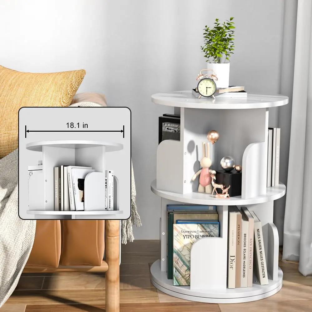 product zc custom 360 rotating wooden bookshelf childrens reading display book stand corner book rack decorative storage shelves-8