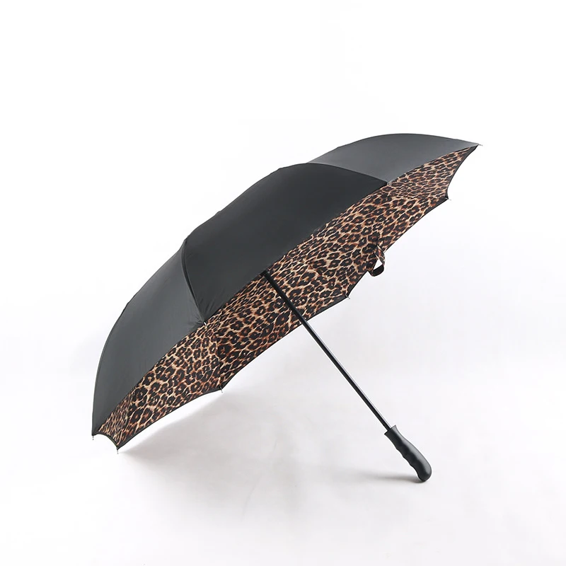DD2691 Large Self Standing Straight Handle Umbrellas Double Layer Canopy Logo Windproof Inverted Reversible Umbrella