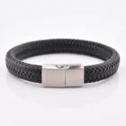 Wholesale Luxury Men'S Magnetic Clasp Men Jewelry Bracelet Real Leather Bracelet