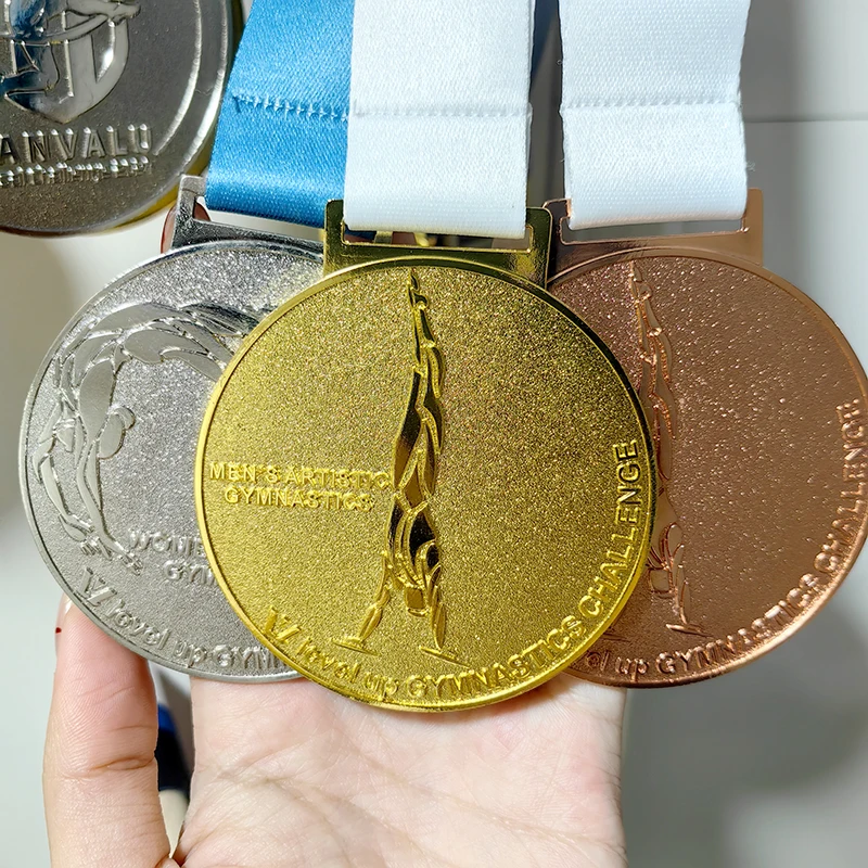 Custom 3D Gold Silver Bronze Zinc Alloy Rhythmic Gymnastics Medal Modern Style Sport Award Medal by Manufacturer supplier